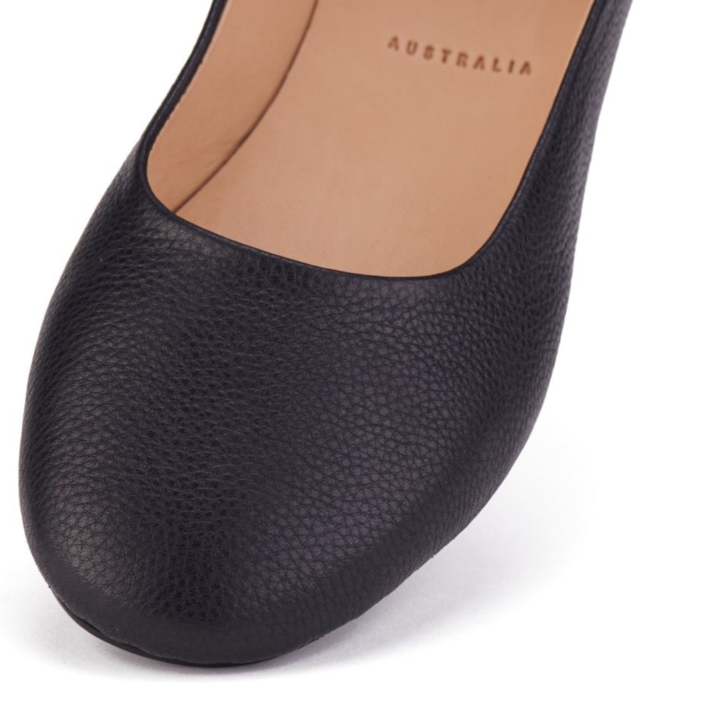 NIB Rollie Ballet Black Tumble Leather Flats Women's Sz 7 EU 38 Luxury ballerina - Picture 7 of 14